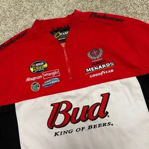 Chase Authentics Dale Earnhardt Nascar Bud King 1/4 Zip Shirt Men Large Racing